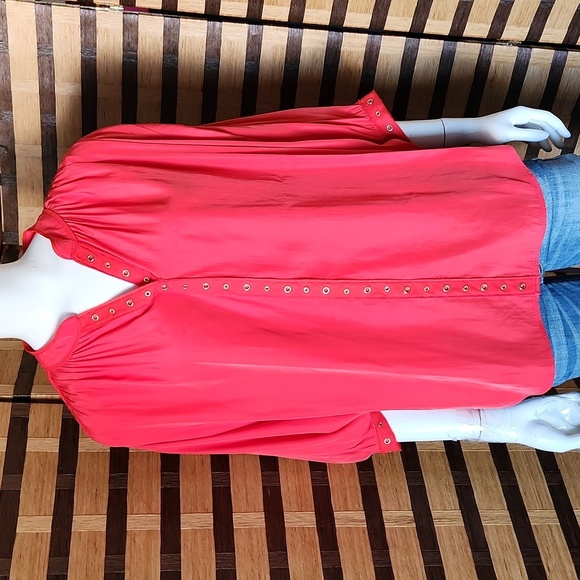 Euc! Chicos orange rivet flowy top - Picture 2 of 9
